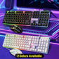 Combo de teclado retroiluminado USB y ratón con cable, kit de teclado mecánico ergonómico y ratón para gaming, accesorios de ordenador plug and play para PC, sobremesa, portátil, hogar y oficina