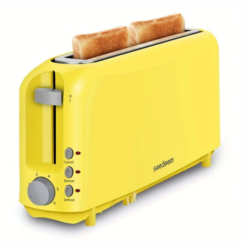 Household Toaster 2 Slice, Fits-anywhere Kitchenware, 6 Setting Shade Control with Cancel & Reheat & Defrost, Removable Crumb Tray, 750 Watt, White, Design Perfect for Toasting Bread, Waffle or Bagel!