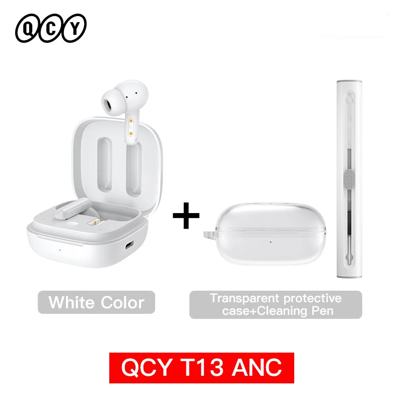 Auriculares inalámbricos QCY T13 ANC Bluetooth 5.3 TWS ANC Cancelación de ruido Auriculares 4 micrófonos ENC Auriculares manos libres intrauditivos