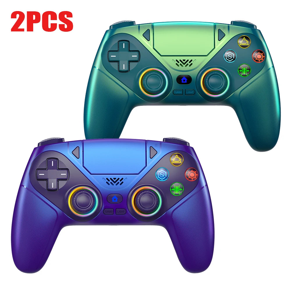 Para mando de PlayStation 5, mando inalámbrico RGB con Bluetooth, gamepad para PS5 con macro/turbo y vibración DualSense