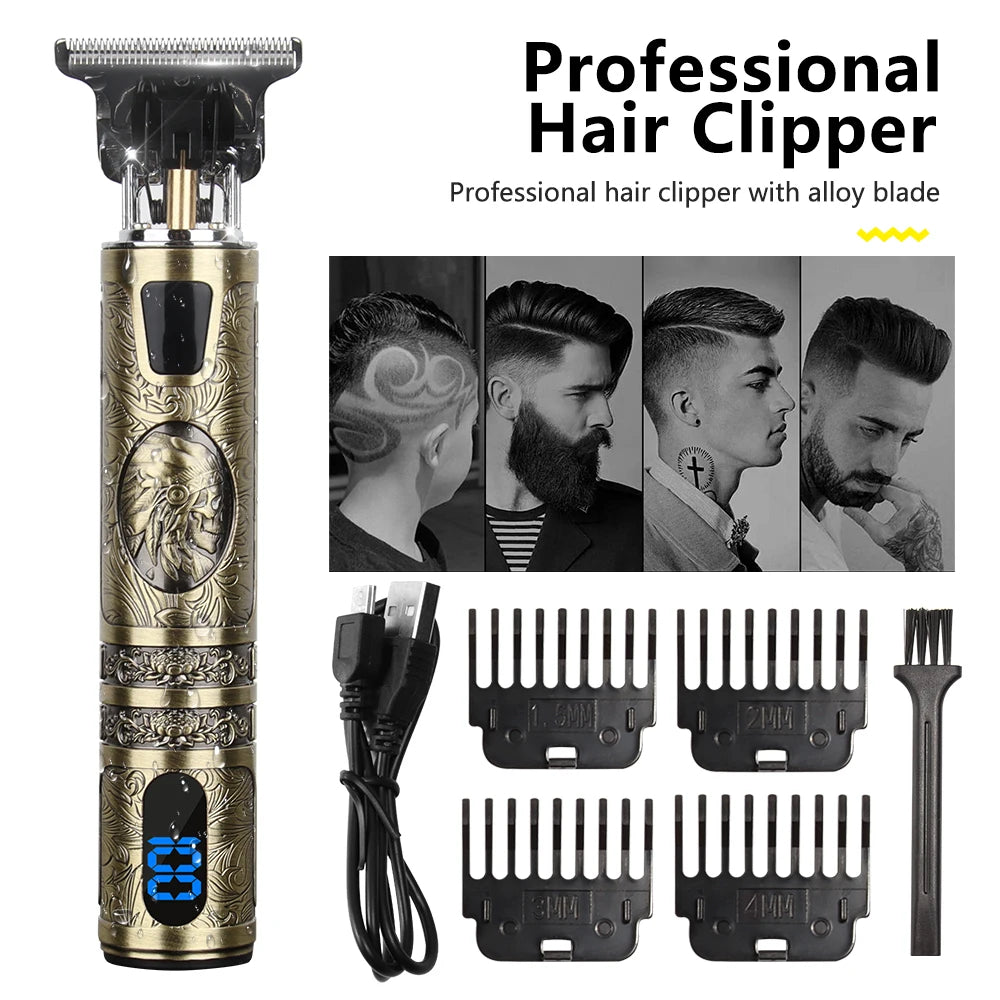 Máquina de cortar pelo T9 para barba, cuerpo y afeitado, cortapelos eléctrico para hombre, máquina de corte 0 mm, afeitadora de barbero, STOCK EN EE. UU.
