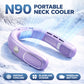 Ventilador de cuello N90 con refrigeración por semiconductor, 5 velocidades, sin aspas, portátil y recargable por USB, para exteriores, viajes y camping