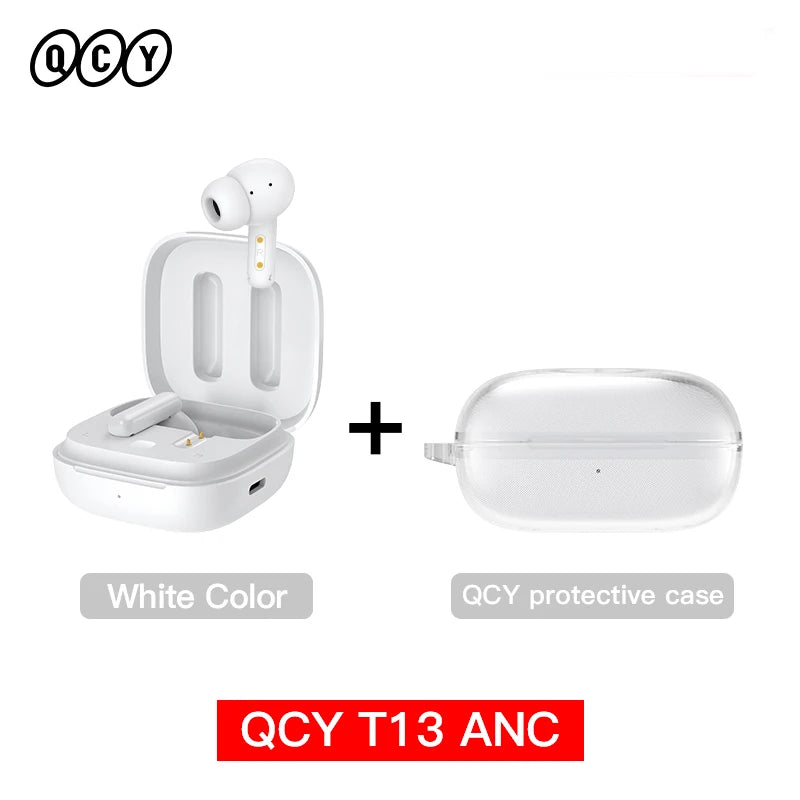 Auriculares inalámbricos QCY T13 ANC Bluetooth 5.3 TWS ANC Cancelación de ruido Auriculares 4 micrófonos ENC Auriculares manos libres intrauditivos