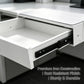Cajón deslizante con cerradura y soporte para computadora, para colocar debajo del escritorio, organizador de almacenamiento de montaje inferior para escritorios, 18x14x6.9 pulg., blanco