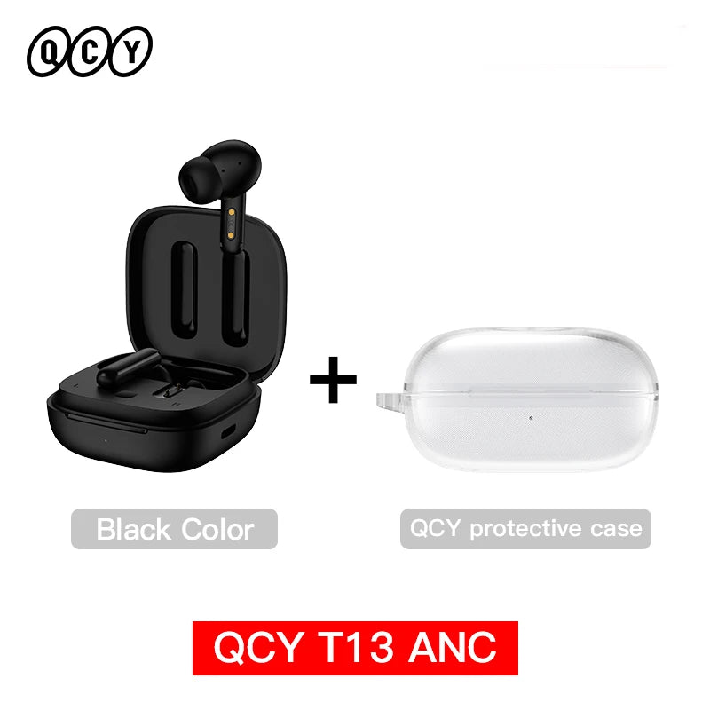 Auriculares inalámbricos QCY T13 ANC Bluetooth 5.3 TWS ANC Cancelación de ruido Auriculares 4 micrófonos ENC Auriculares manos libres intrauditivos