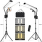Luz LED de anillo para pestañas con doble brazo, luz de relleno LED para belleza con trípode de 200 cm para maquillaje, vídeo, fotografía de pestañas e iluminación de selfies