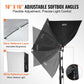 Kit de iluminación con softbox de plástico ajustable de 16 x 16 pulgadas, 3000-6500 K, alimentación de CA, para fotografía