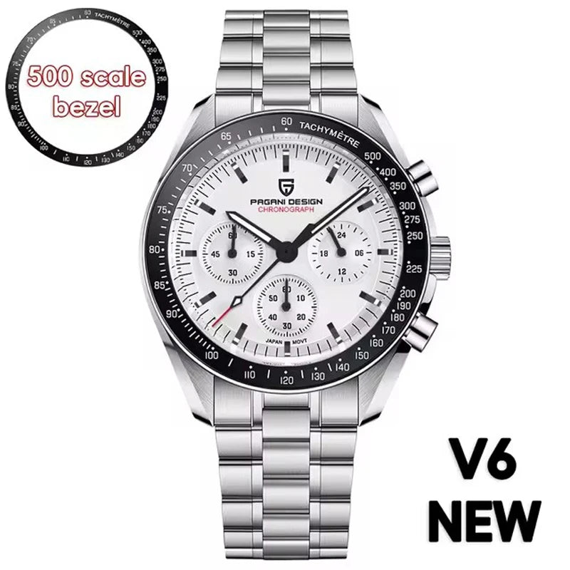 2026 Nuevo Reloj para Hombre PAGANI DESIGN Moon V6 Reloj de Cuarzo de Lujo para Hombre Cronógrafo VK63 Regalo para Hombre Cristal Zafiro Antirreflejante Luminoso