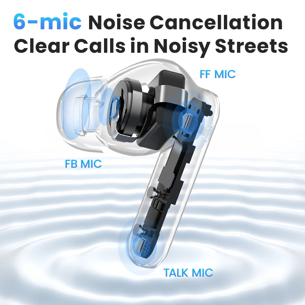 Auriculares Bluetooth 5.4 HAYLOU Mori Pro - Auriculares con cancelación activa de ruido ANC de 43 dB, 6 micrófonos, conexión inalámbrica y 35 horas de autonomía de batería