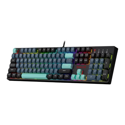 Teclado mecánico con cable Redragon K582 SE RGB de 104 teclas, retroiluminación RGB dinámica de 16,8 millones de colores, interruptores rojos