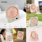 1 ud. Mini ventilador de escritorio recargable por USB, indicador de batería, ventilador personal ultrasilencioso de 5 velocidades, ventilador portátil con asa plegable, adecuado para oficina, hogar, dormitorio, viajes y acampada