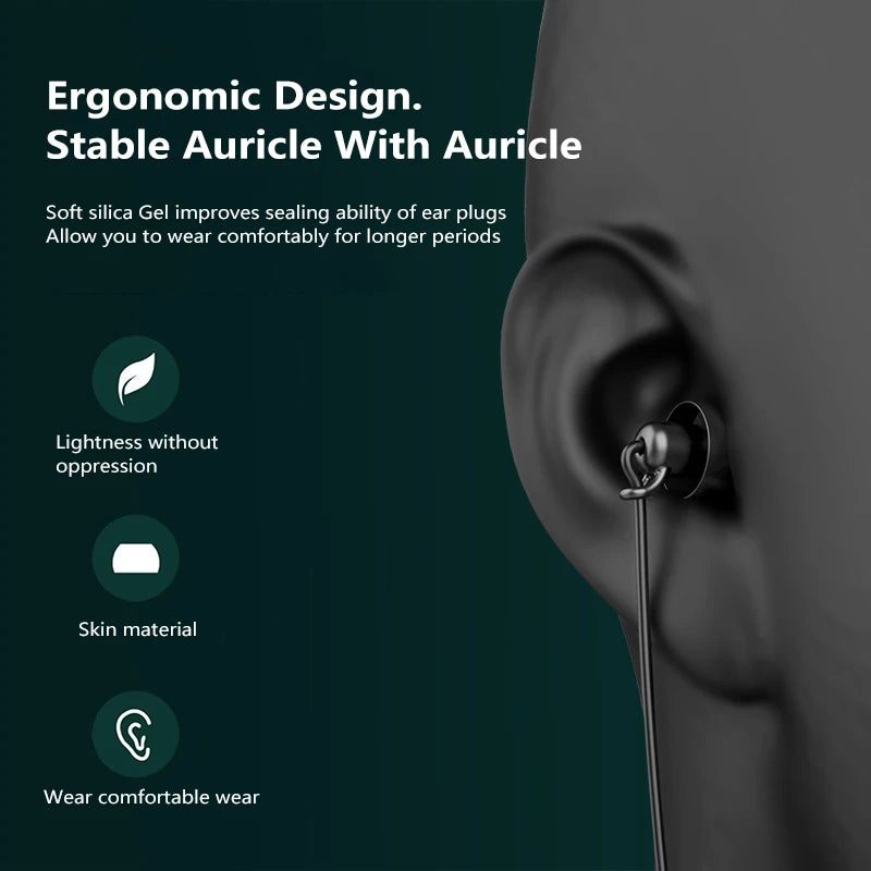 Auriculares para dormir de 3,5 mm con cancelación de ruido y micrófono, de silicona suave, insonorizados, aptos para dormir de lado, sin presión y con conector para teléfono