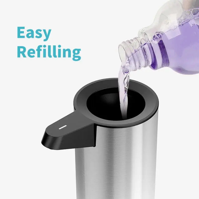 Dispensador automático de jabón AIKE con carga USB, dispensador sin contacto de acero inoxidable para detergente de cocina y jabón de manos para el baño