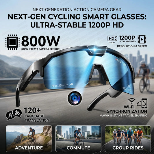 Gafas inteligentes deportivas con cámara 4K HD antivibración, altavoces estéreo 3D, lentes polarizadas UV400, Bluetooth e IA para grabar vídeos en primera persona al aire libre