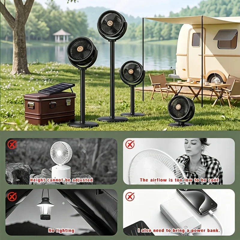 Ventilador moderno 2 en 1 de circulación de aire para suelo y escritorio con potente flujo de aire de 5 velocidades, ventilador de pie portátil USB, adecuado para el hogar, el dormitorio y la oficina