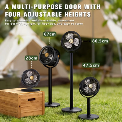 Ventilador moderno 2 en 1 de circulación de aire para suelo y escritorio con potente flujo de aire de 5 velocidades, ventilador de pie portátil USB, adecuado para el hogar, el dormitorio y la oficina