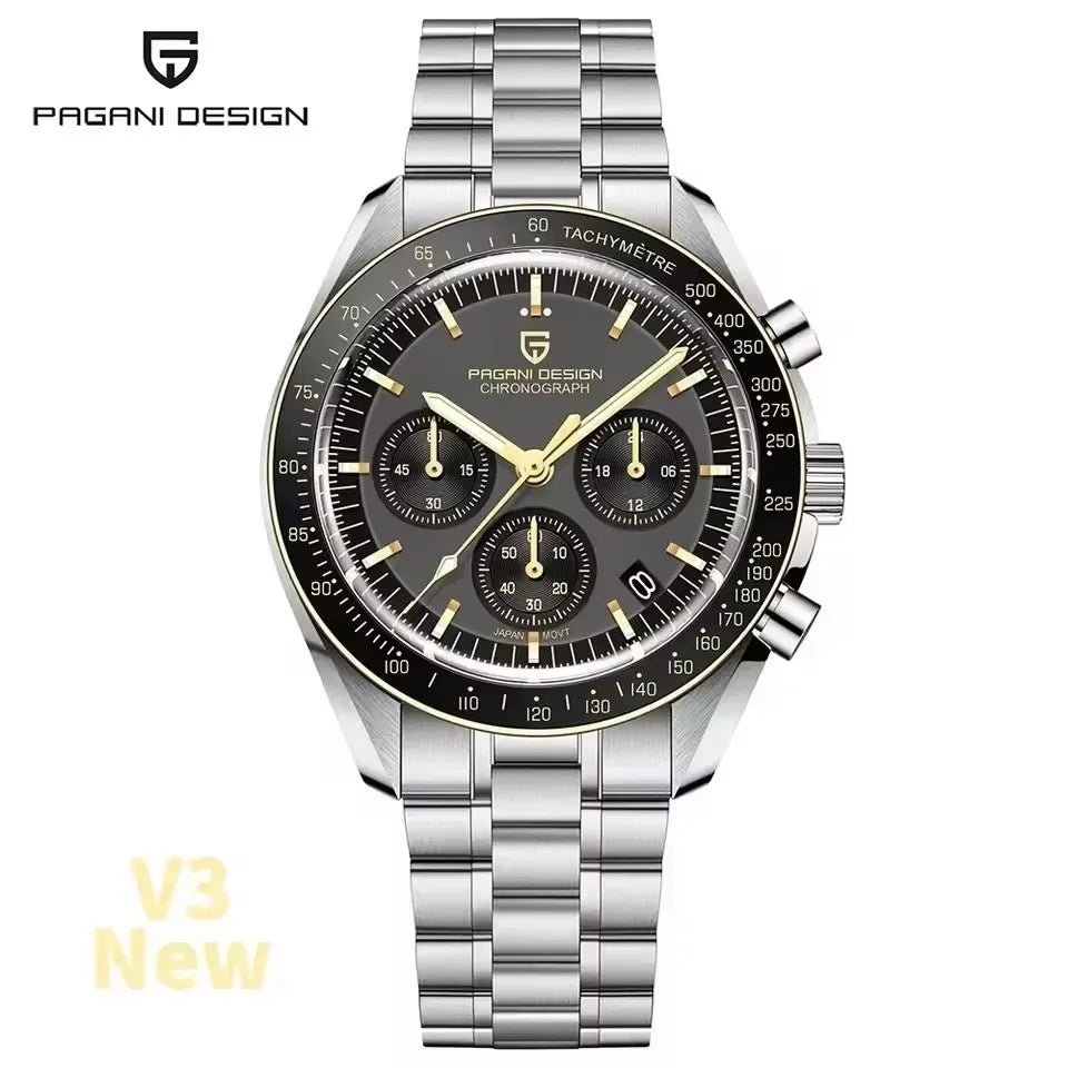 2026 Nuevo Reloj para Hombre PAGANI DESIGN Moon V6 Reloj de Cuarzo de Lujo para Hombre Cronógrafo VK63 Regalo para Hombre Cristal Zafiro Antirreflejante Luminoso
