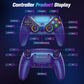 Para mando de PlayStation 5, mando inalámbrico RGB con Bluetooth, gamepad para PS5 con macro/turbo y vibración DualSense