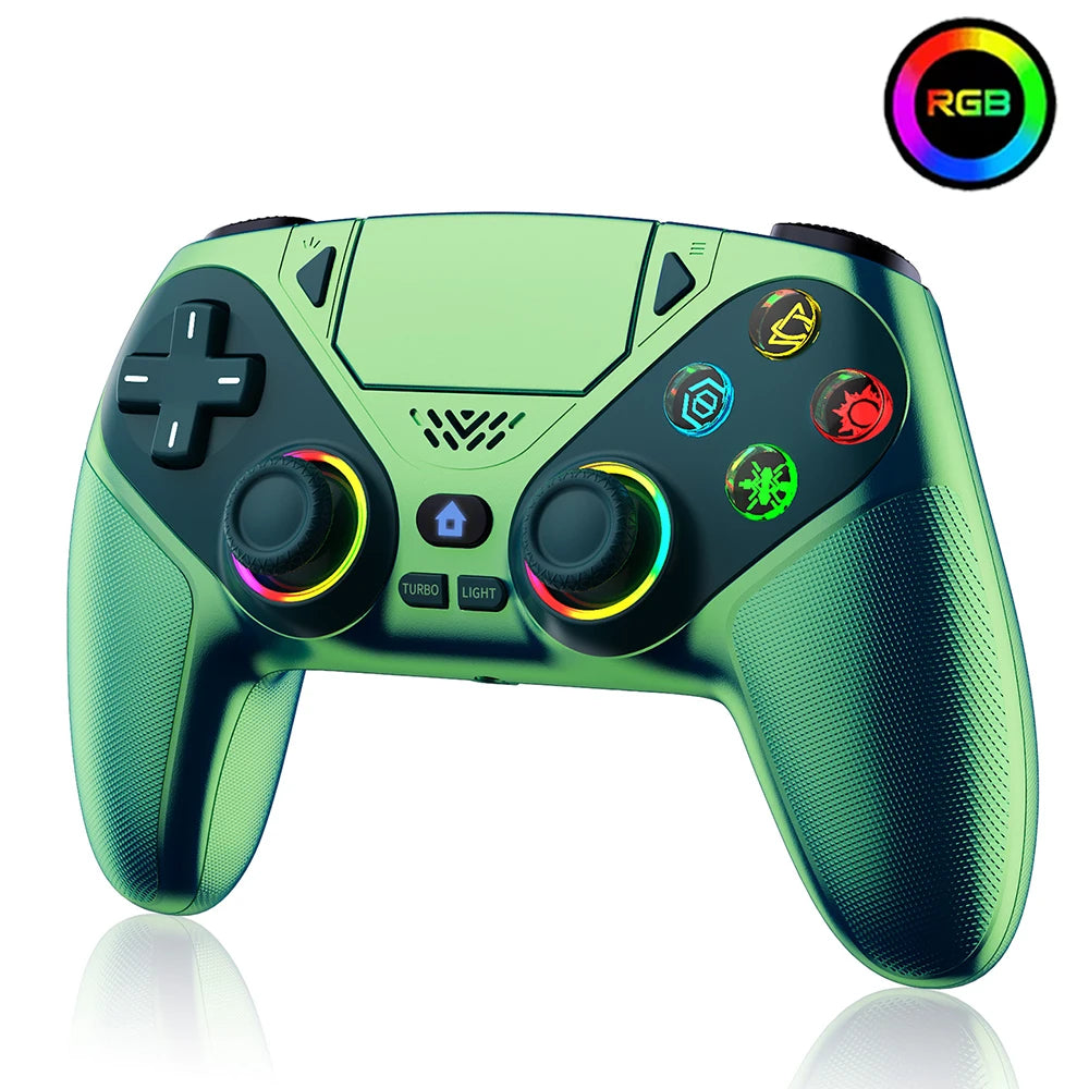 Para mando de PlayStation 5, mando inalámbrico RGB con Bluetooth, gamepad para PS5 con macro/turbo y vibración DualSense