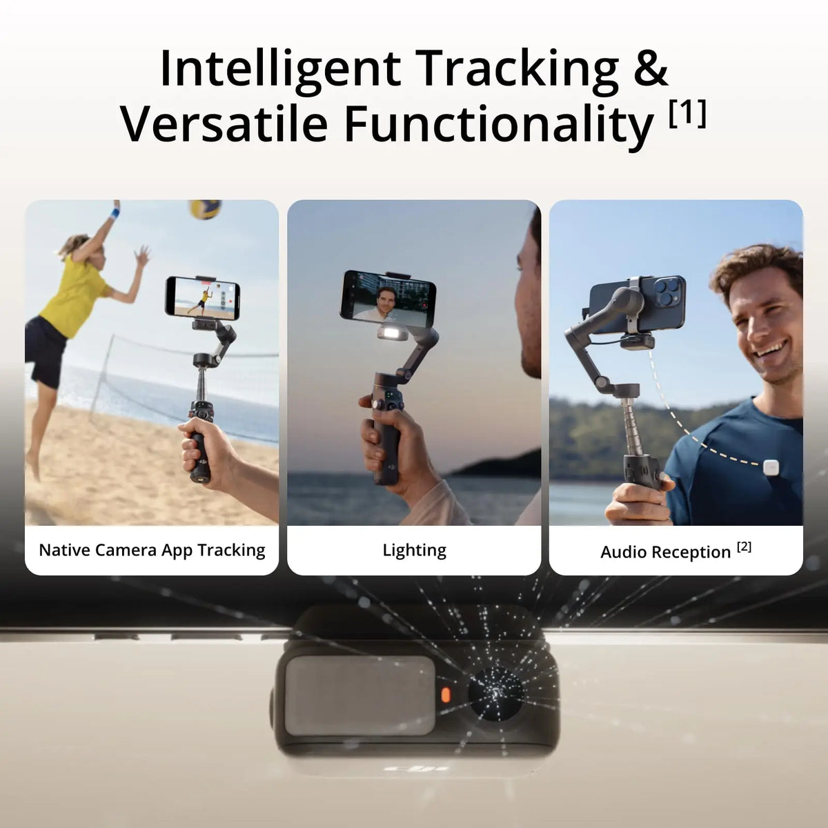 DJI Osmo Mobile 7P Estabilizador Gimbal Gimbal para Teléfono de 3 Ejes con Vara de Extensión y Trípode Integrados Seguimiento Nativo Iluminación Lanzamiento Rápido Edición con Un Toque 10 Horas de Uso Carga del Teléfono