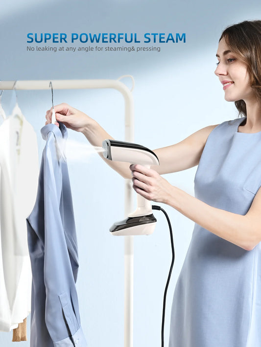 Handheld Garment Steam Iron 1200W Portable Electric Iron, Quick Heating in 30 Seconds, Dual-Use for Dry and Wet Ironing, 20 Minutes Continuous Steam, 300ml Water Tank, Comes with 3 Accessories, Suitable for Home and Travel Us