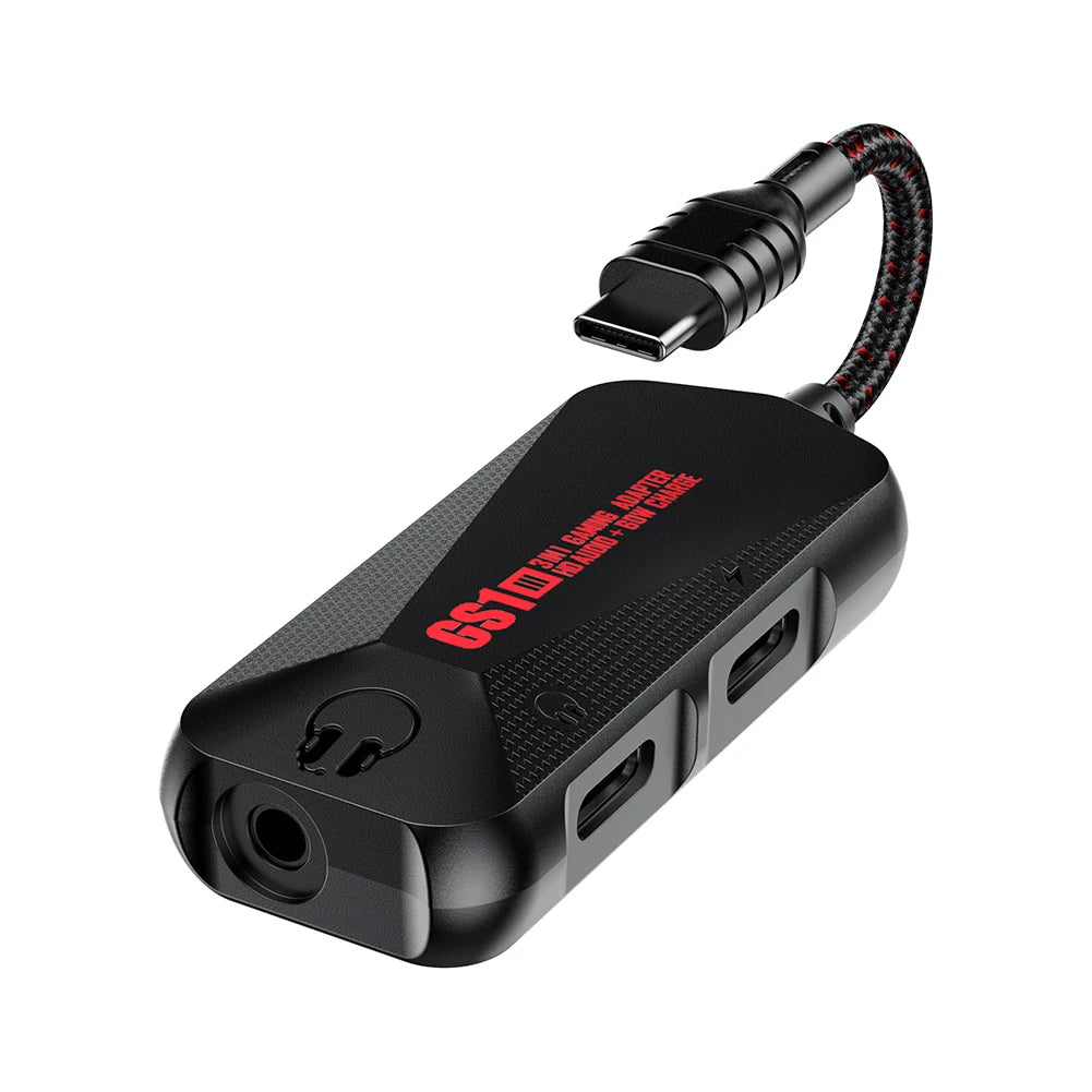 Adaptador de sonido para juegos móviles GS1 3 en 1 Hi-Res, Tipo C PD QC, Carga rápida de 60 W, Adaptador de Tipo C a 3,5 mm