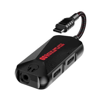 Adaptador de sonido para juegos móviles GS1 3 en 1 Hi-Res, Tipo C PD QC, Carga rápida de 60 W, Adaptador de Tipo C a 3,5 mm