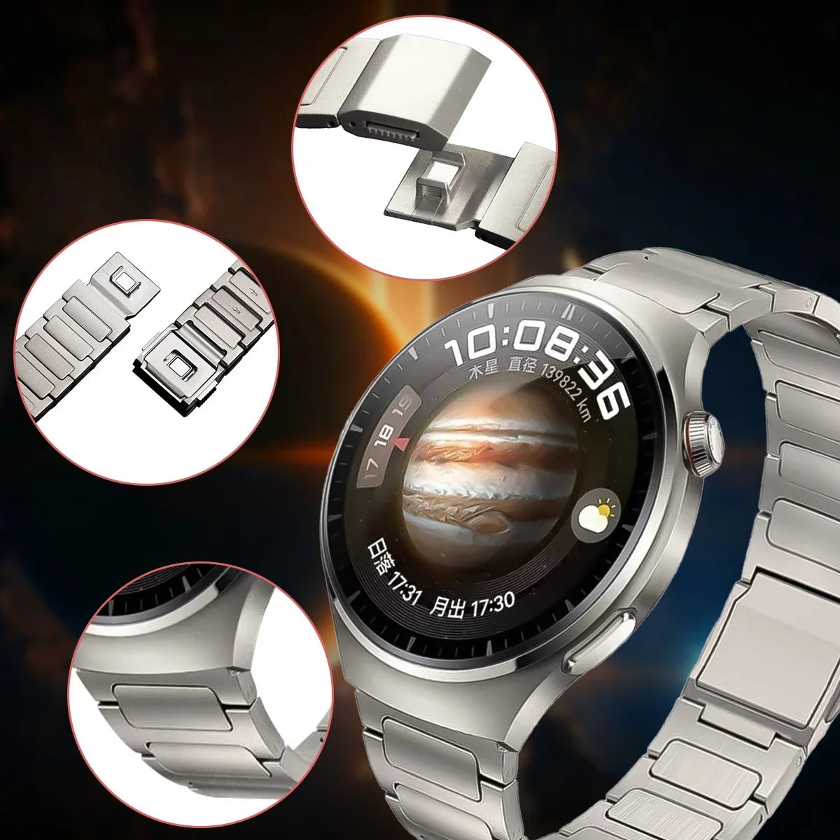 Correa magnética de titanio de 22 mm para Huawei Watch GT3 Pro, Watch 4/4 Pro y GT4 de 46 mm, compatible con Amazfit GTR 4/3/2, correa equilibrada