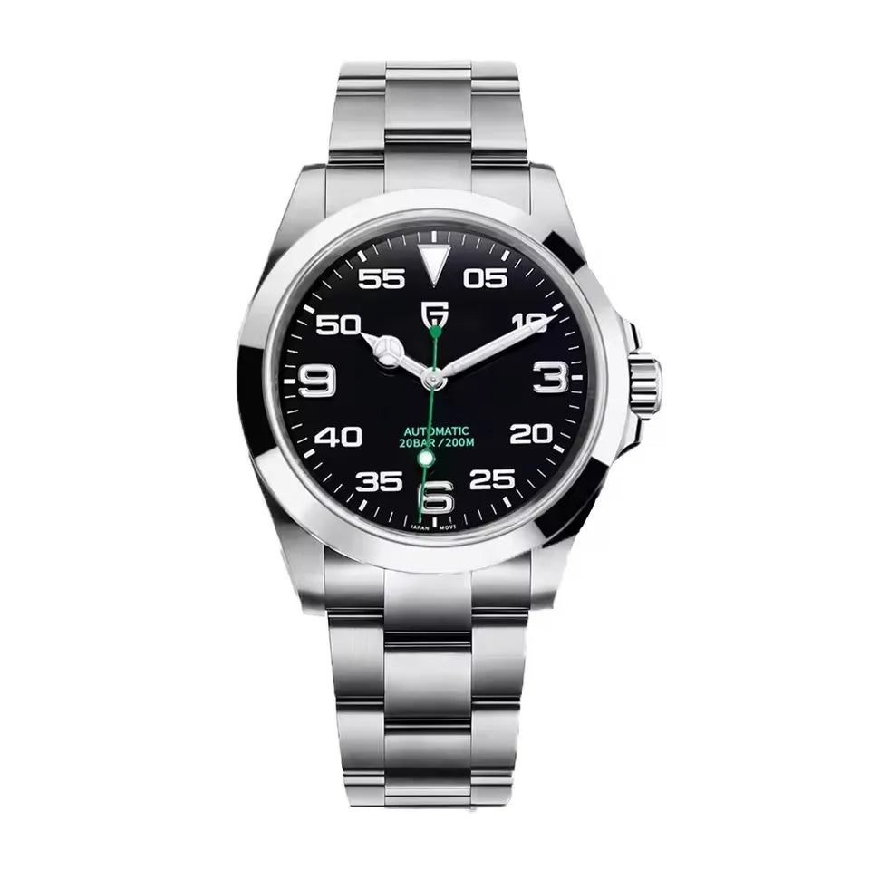PAGANI DESIGN V2 Air King Reloj Automático de Lujo para Hombre Marca de Prestigio 40MM Reloj Mecánico de Acero Inoxidable Cristal de Zafiro con Revestimiento Antirreflejante 200m Resistente al Agua Reloj Automático
