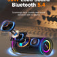 MLOVE E80 Portable Bluetooth Speaker – Powerful Dual Sound, Colorful RGB Lighting, Fully Waterproof (IPX7), TWS Enabled