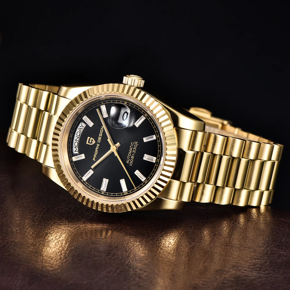 2026 Nuevo PAGANI DESIGN DD36 Reloj mecánico para hombre Dorado Reloj automático de lujo para hombre Cristal de zafiro antirreflejante Resistente al agua Regalo