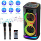 Black Portable for 5.0 Party Speaker LED Light Display Screen Mic Remote Control TWS Treble Bass Echo 10-15 Hours Playtime