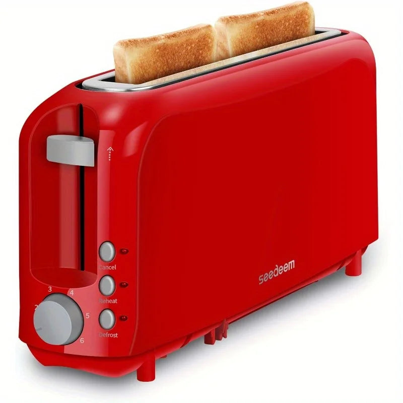 Household Toaster 2 Slice, Fits-anywhere Kitchenware, 6 Setting Shade Control with Cancel & Reheat & Defrost, Removable Crumb Tray, 750 Watt, White, Design Perfect for Toasting Bread, Waffle or Bagel!