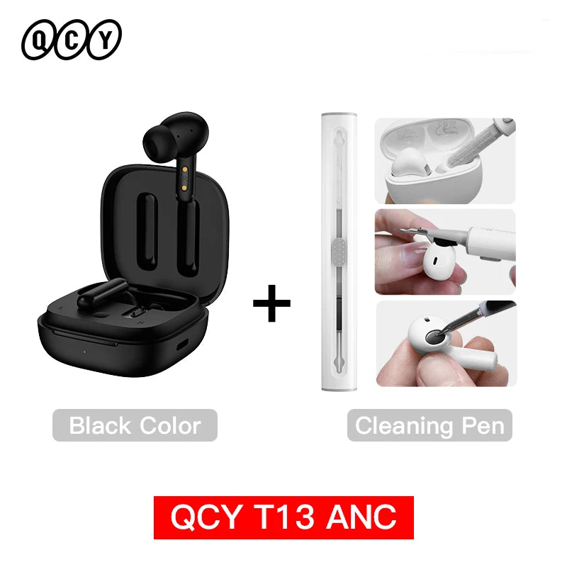 Auriculares inalámbricos QCY T13 ANC Bluetooth 5.3 TWS ANC Cancelación de ruido Auriculares 4 micrófonos ENC Auriculares manos libres intrauditivos