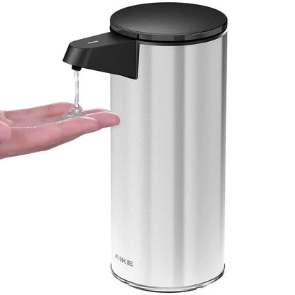 Dispensador automático de jabón AIKE con carga USB, dispensador sin contacto de acero inoxidable para detergente de cocina y jabón de manos para el baño