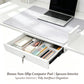 Cajón deslizante con cerradura y soporte para computadora, para colocar debajo del escritorio, organizador de almacenamiento de montaje inferior para escritorios, 18x14x6.9 pulg., blanco