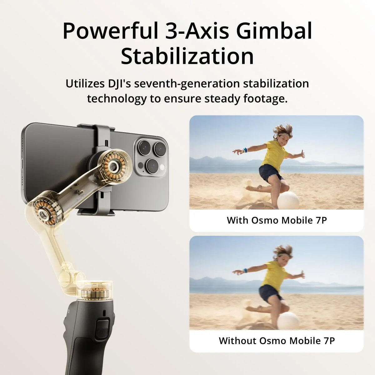 DJI Osmo Mobile 7P Estabilizador Gimbal Gimbal para Teléfono de 3 Ejes con Vara de Extensión y Trípode Integrados Seguimiento Nativo Iluminación Lanzamiento Rápido Edición con Un Toque 10 Horas de Uso Carga del Teléfono