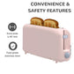 Household Toaster 2 Slice, Fits-anywhere Kitchenware, 6 Setting Shade Control with Cancel & Reheat & Defrost, Removable Crumb Tray, 750 Watt, White, Design Perfect for Toasting Bread, Waffle or Bagel!