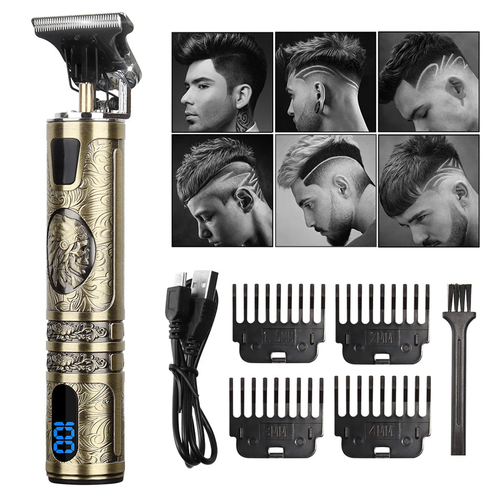 Máquina de cortar pelo T9 para barba, cuerpo y afeitado, cortapelos eléctrico para hombre, máquina de corte 0 mm, afeitadora de barbero, STOCK EN EE. UU.