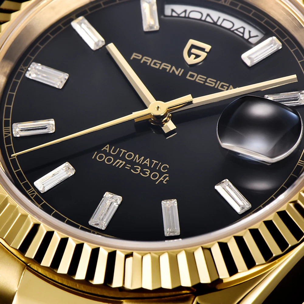 2026 Nuevo PAGANI DESIGN DD36 Reloj mecánico para hombre Dorado Reloj automático de lujo para hombre Cristal de zafiro antirreflejante Resistente al agua Regalo