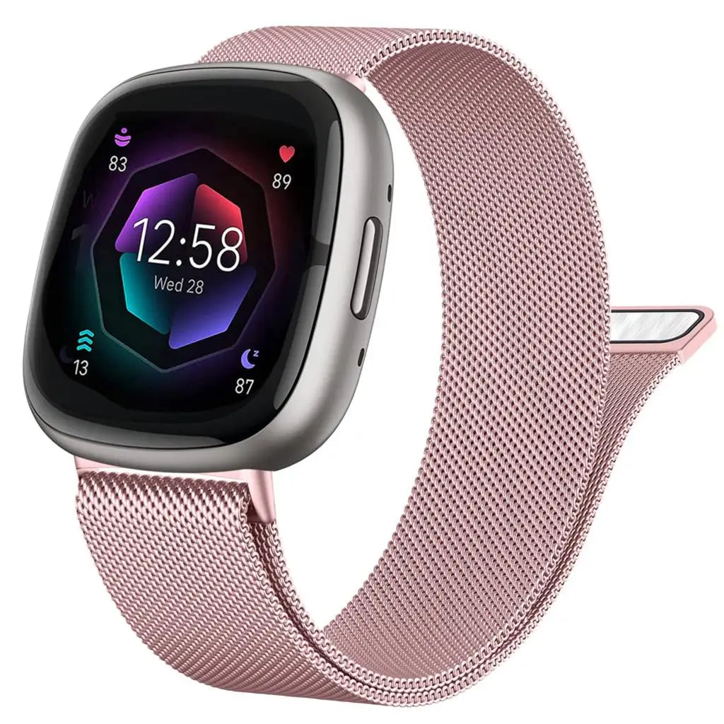 Correa de lazo milanesa para Fitbit Versa 4 3 Band Sense/Lite Correa magnética para reloj de acero inoxidable Pulsera de metal Correa para Fitbit Versa 2